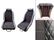 2 Universal 70er Classic Rennsitze Sportsitze mit Konsolen  Cord  Rauten Design