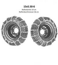 Schneeketten für Rasenmäher Reifen 15x5.50-6 B=14cm D=36cm