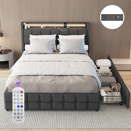 Led polsterbett 140x200cm - led,