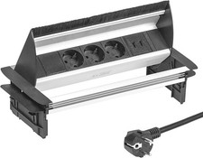 Tischsteckdose 3 fach Versenkbar Steckdose 2xUSB Kindersicherung 1,5m Typ C / EF