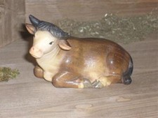 Pema Krippenfigur Ochse liegend Holz Neu Color Nr. 039 9