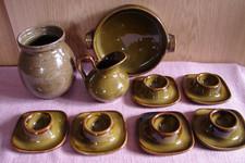 ST. CLEMENT FRANCE Provence Grün Keramik EIERHALTER EIERBECHER KANNE SCHALE VASE