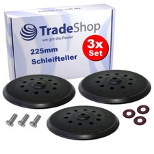 3x Schleifteller 225mm hart inkl. Schraube, Unterlegscheibe für Flex WSE 7 Vario