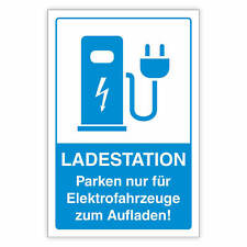 Schild Parkplatz Ladestation E-Auto Elektroauto Fahrzeuge 3 mm Alu-Verbund