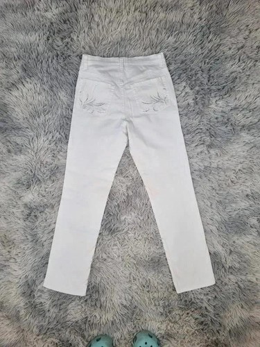 Jeans weiß bestickt vintage - jeans,