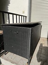 Auflagenbox Garten Sitztruhe Polyrattan 121x56x60,5 Outdoor Schwarz 400l Abholer