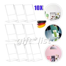 10 Stück DIN A5 Werbeaufsteller Tischaufsteller Menükartenhalter L-Ständer Acryl