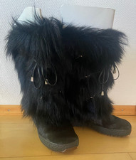 OSCAR Sport Echt-Fell-Stiefel Winter-Schnee-Boot schwarz 39 Apres Ski VERA GOMMA