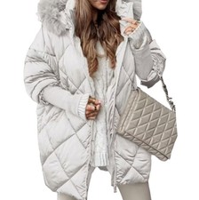 Luxuriöse Damen Winterjacke Steppmantel Fellkapuze besonders warm und hochwertig