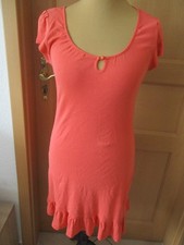 Kleid orange Kurzarm Volants