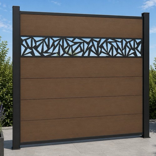 Wpc sichtschutzzaun mandel - mandel, xl