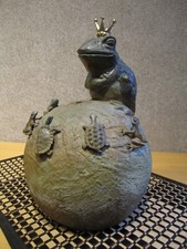 Froschkönig, Bronze, Wasserspeier, Skulptur, Gartendekoration, 4 Kg , 30 cm