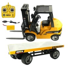 1:10 1576 Elektrischer RC Gabelstapler und Flachbett LKW Spielzeug 5CH Spielzeug