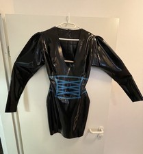 Latexkleid, schwarz, kurz 