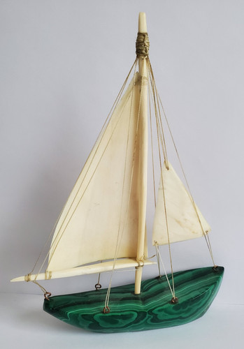 Vintage segelboot malachit und - vintage,