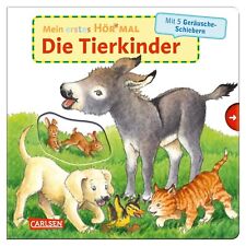 Mein erstes Hör mal Soundbuch ab 1 Jahr Die Tierkinder 5 Geräusche + BONUS