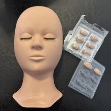 Wimpernverlängerung Set Übungskopf Mannequin Wimpern Puppe Studio Training + Wim