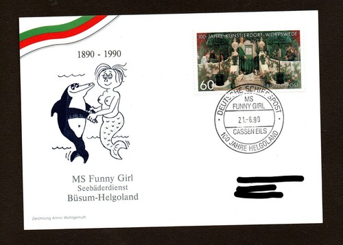 Karte schiffspost ms funny - karte, dt.