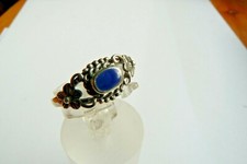 Silberring 925 Silber mit nachgebildetem Lapis - Lazuli, Gr. 48 bis Gr. 60