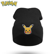 Pokemon Pikachu Wintermütze Schwarz Anime Winter Geschenk gestricktes Logo Mütze
