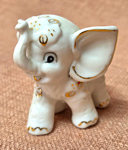 Vintage porzellanfigur elefant - vintage,