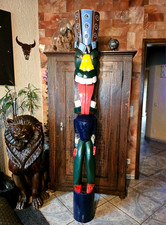 Totempfahl Tiki Little Big Horn Deco Totem Pole Wood 2,00 Meter Garten-Haus Deko