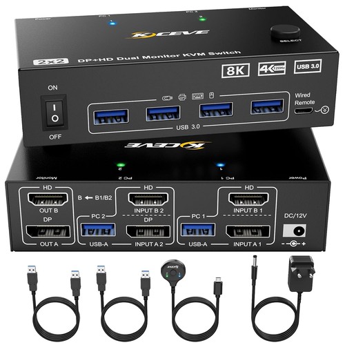 Kvm switch monitore 8k - kvm,