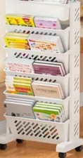 Regal Rollregal mit Räder weiß Kunststoff 5- Fächer Büro Ordnung Aufbewahrung 