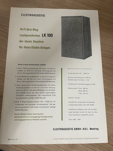 Vintage elac 100 datenblatt - elac,