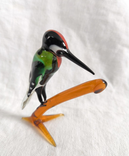 Glas vogel specht auf ast - glas,