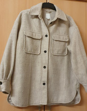 H&M tolle Wolljacke beige/braun meliert Hemd Jacke Gr: XL Herbst/Winter