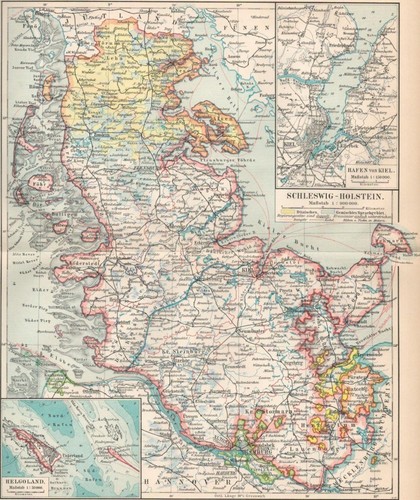 Landkarte schleswig holstein - landkarte., schleswig-holstein