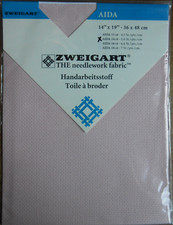 Zählstoff  Aida  54 Stiche / 10cm Zweigart 100% Baumw.  36x48cm  Fb. rosa 406