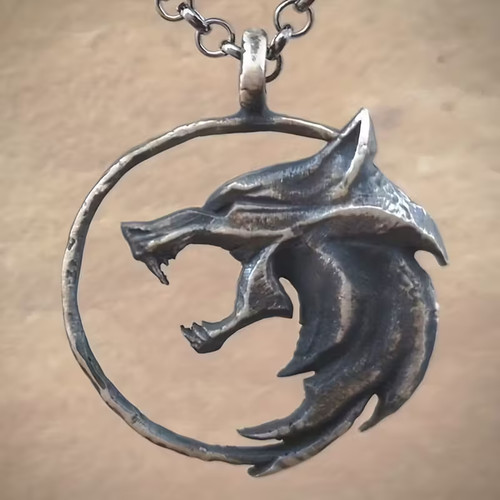 Wolf kette silber - wolf,