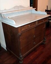 Antik Kommode Vintage Louis Philippe Marmor grau alt Holz Massiv
