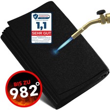Feuerfeste Unterlage 50x50 cm hitzebeständig bis 982 °C Brandschutz schwarz
