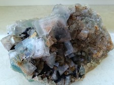 XL Große Fluoritstufe Hesselbach mit transparenten Würfen