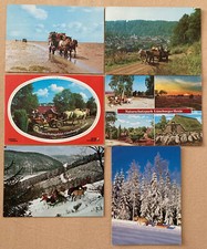 6 Pferdepostkarten Ansichtskarten Lüneb. Heide, Watt, Solling, Sauerland, Schwed