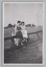 young women on wooden fence in