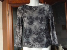 KARA MAKAN (Italy) Damen Langarmshirt, Pulli Viskose Grau gemust. Gr.36 Top    