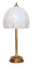 Art Deco Lampe Salon Tischleuchte Messinglampe Schreibtisch Opal Leuchte