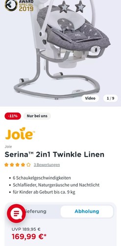 Joie serina 2in1 babyschaukel - joie,
