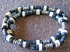 Choker Surfer Halskette schwarz Kokos Holz Herren Kette weiß Ethno Surferschmuck