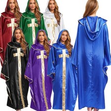 Damen Kleid Taufen Kostüm Kardinal Pullover Pastor Metallische Feierlichkeiten