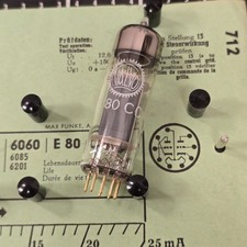 E-Röhre Valvo E 80 CC 13/ 12 mA Gold Pin geprüft auf Funke W19 BL-2524