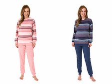 Damen frottee pyjama - frottee, rundhals