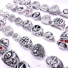 Neu 20stk. Herren Ringe Silber