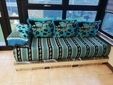 Orientalische/Marokkanisches Sofa Sedari in türkis Silber schwarz