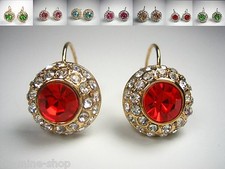 Ohrboutons Ohrringe Ohrhänger rund super funkelnd Zirkonia Strass Modeschmuck 