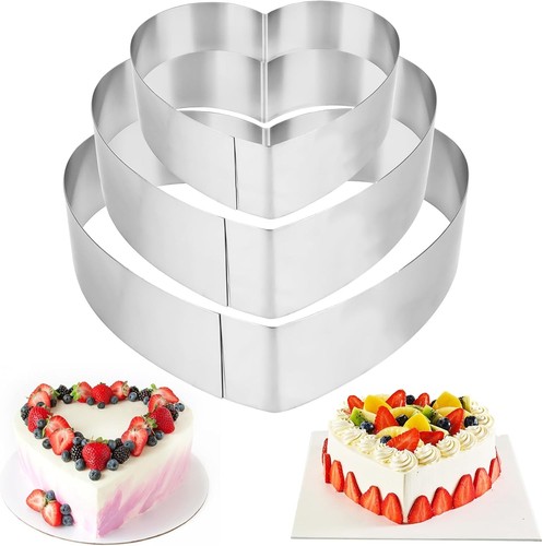 Herz tortenring set edelstahl - herz,